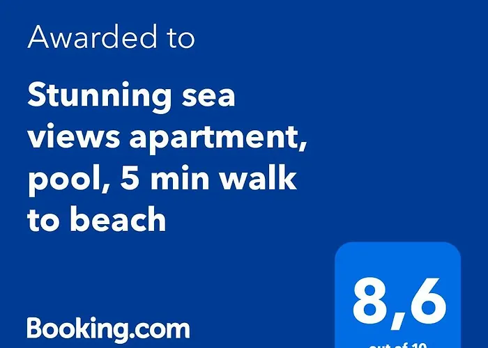 Apartmán Stunning Sea Views Apartment, Pool, 5 Min Walk To Beach, Winner Of 2025 Travellers Choice Award *